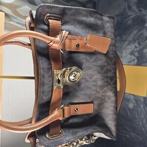 MICHAEL KORS Hamilton Tote Signature MK Logo Satchel Chain Strap Shoulder Bag